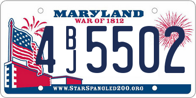 MD license plate 4BJ5502