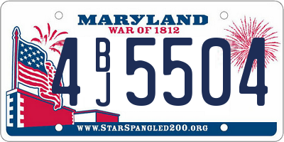 MD license plate 4BJ5504