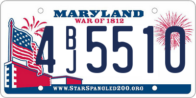 MD license plate 4BJ5510