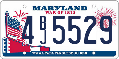 MD license plate 4BJ5529