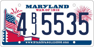 MD license plate 4BJ5535