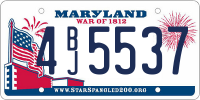 MD license plate 4BJ5537