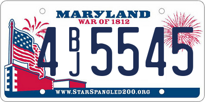 MD license plate 4BJ5545