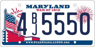 MD license plate 4BJ5550