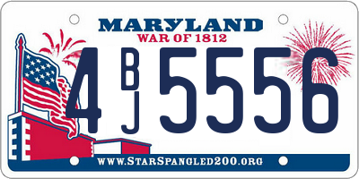 MD license plate 4BJ5556