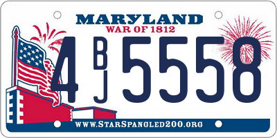 MD license plate 4BJ5558