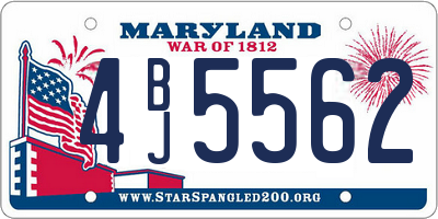 MD license plate 4BJ5562