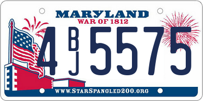 MD license plate 4BJ5575