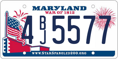 MD license plate 4BJ5577