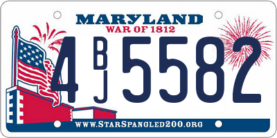 MD license plate 4BJ5582