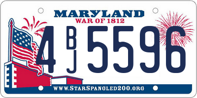 MD license plate 4BJ5596