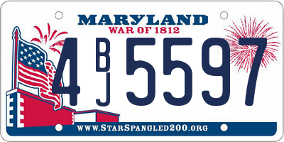 MD license plate 4BJ5597