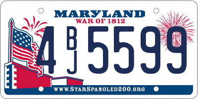 MD license plate 4BJ5599