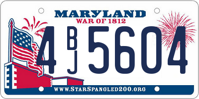 MD license plate 4BJ5604