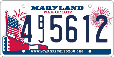 MD license plate 4BJ5612