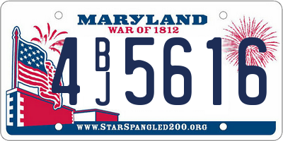 MD license plate 4BJ5616