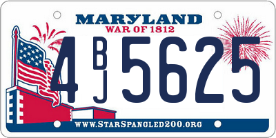 MD license plate 4BJ5625