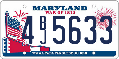 MD license plate 4BJ5633