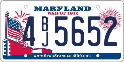 MD license plate 4BJ5652