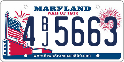 MD license plate 4BJ5663