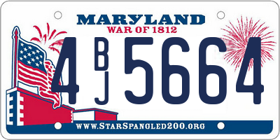 MD license plate 4BJ5664