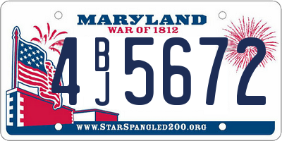 MD license plate 4BJ5672