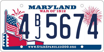 MD license plate 4BJ5674