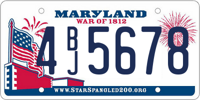 MD license plate 4BJ5678