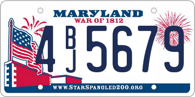 MD license plate 4BJ5679