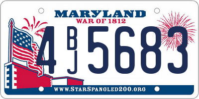 MD license plate 4BJ5683