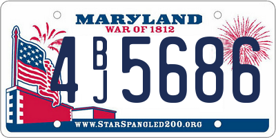 MD license plate 4BJ5686