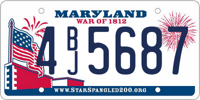 MD license plate 4BJ5687