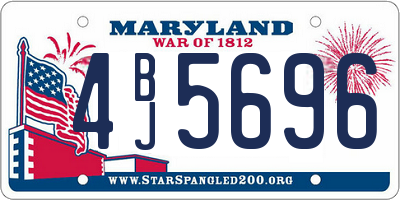 MD license plate 4BJ5696