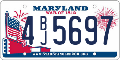 MD license plate 4BJ5697
