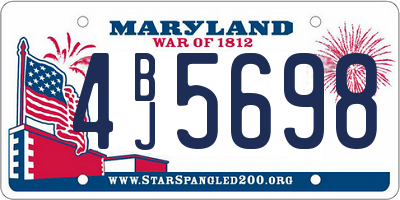 MD license plate 4BJ5698