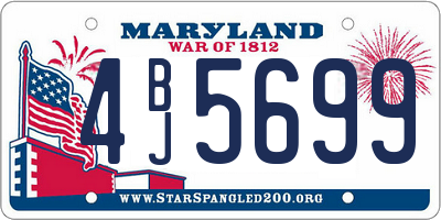 MD license plate 4BJ5699