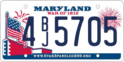 MD license plate 4BJ5705