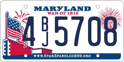 MD license plate 4BJ5708