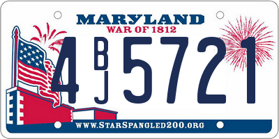 MD license plate 4BJ5721