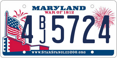 MD license plate 4BJ5724