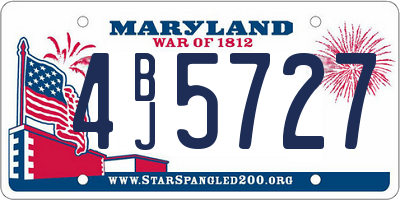 MD license plate 4BJ5727