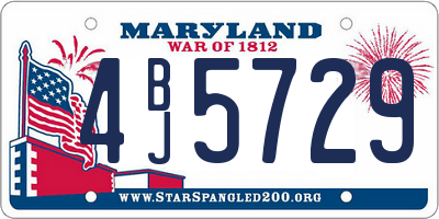 MD license plate 4BJ5729