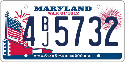 MD license plate 4BJ5732