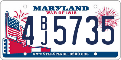 MD license plate 4BJ5735