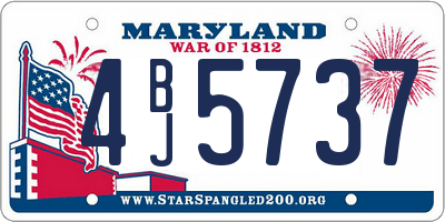MD license plate 4BJ5737