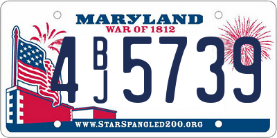 MD license plate 4BJ5739