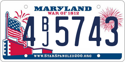 MD license plate 4BJ5743