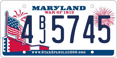 MD license plate 4BJ5745