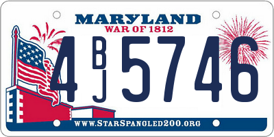 MD license plate 4BJ5746