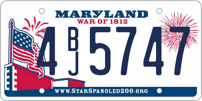 MD license plate 4BJ5747